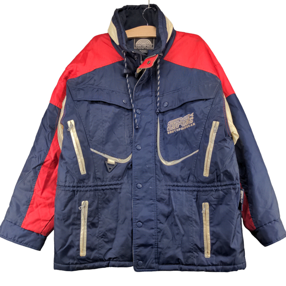 Southpole Gear Men's Full Zip Jacket Multi Large Nylon Lined Zipped Pockets